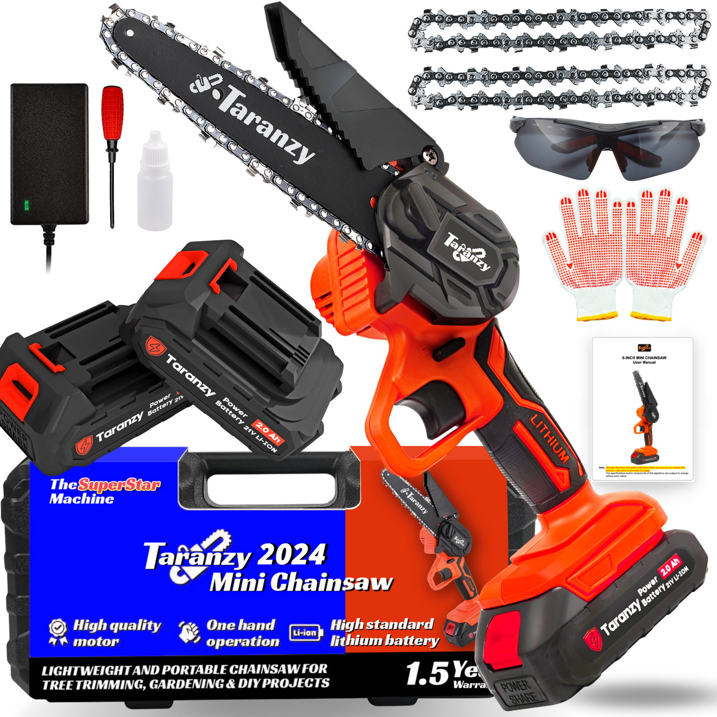 6 Inch Battery Chainsaw | Mini Chainsaw Cordless | Taranzy