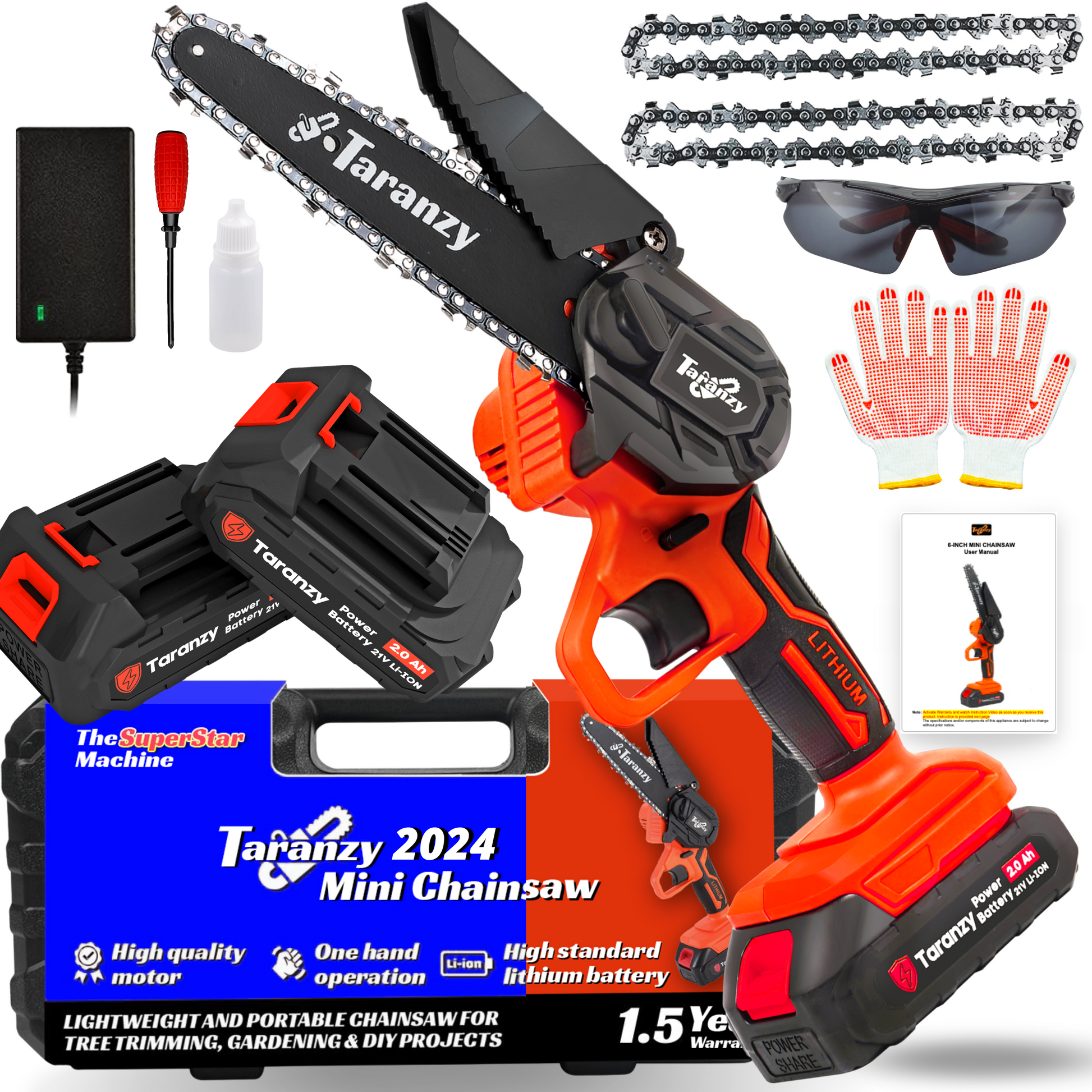 6 Inch Battery Chainsaw | Mini Chainsaw Cordless | Taranzy